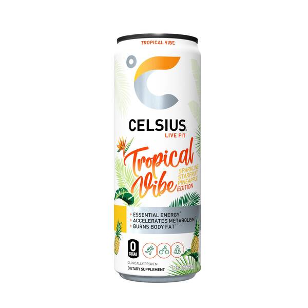 CELSIUS Sparkling Tropical Vibe (6/4 Packs) Image Of CELSIUS Sparkling Tropical Vibe (6/4 Packs) SKU: 320158