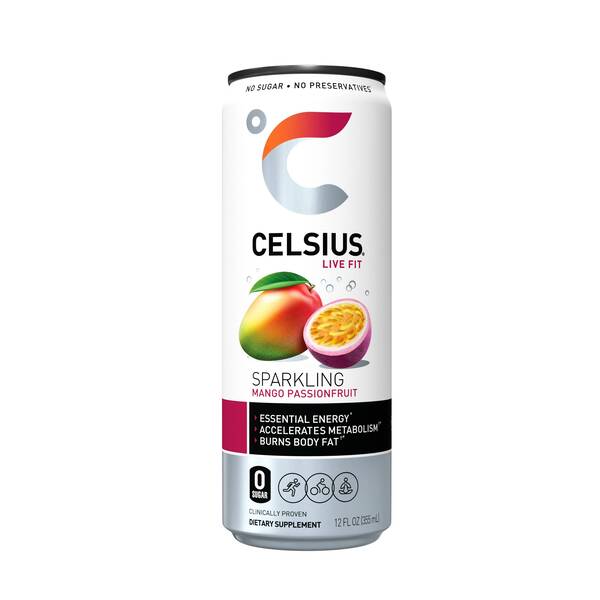 CELSIUS Sparkling Mango Passionfruit Image Of CELSIUS Sparkling Mango Passionfruit SKU: 320169