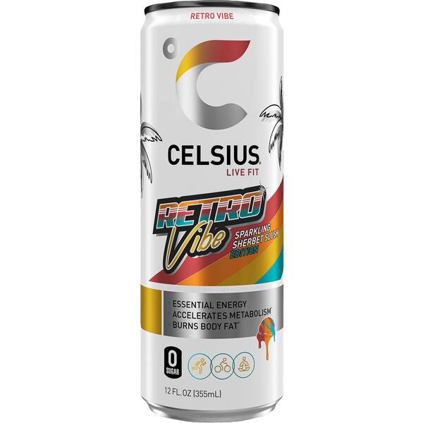 CELSIUS Sparkling Retro Vibe Image Of CELSIUS Sparkling Retro Vibe SKU: 325360