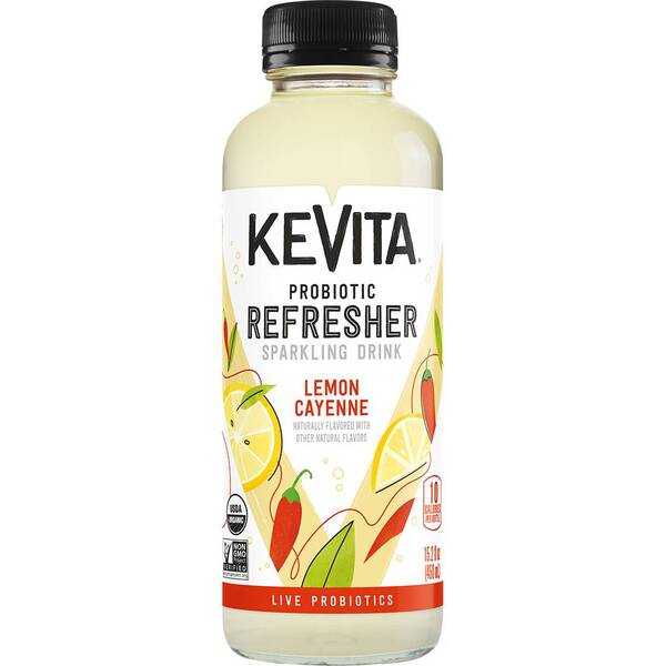 KeVita Sparkling Probiotic Lemon Cayenne Image Of KeVita Sparkling Probiotic Lemon Cayenne SKU: 167573