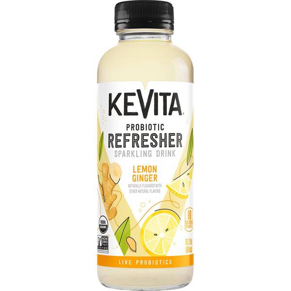 KeVita Sparkling Probiotic Lemon Ginger Image Of KeVita Sparkling Probiotic Lemon Ginger SKU: 167574