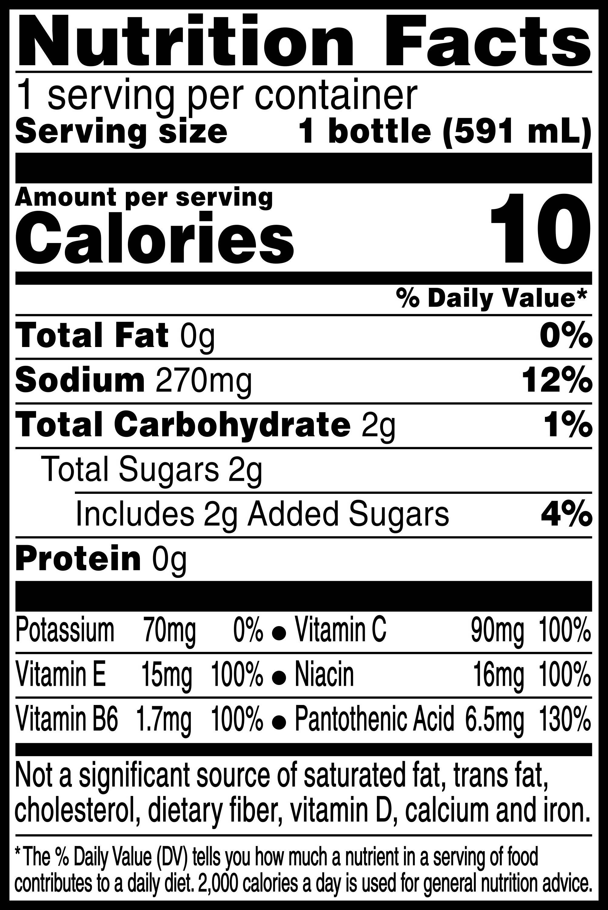 Image describing nutrition information for product Propel Vitamin Boost Strawberry Raspberry